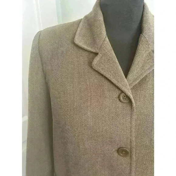 Talbots Vintage Classic Women’ s sz 8 100% Woolmark Tan Blazer Suit‎ Jacket - Picture 2 of 13